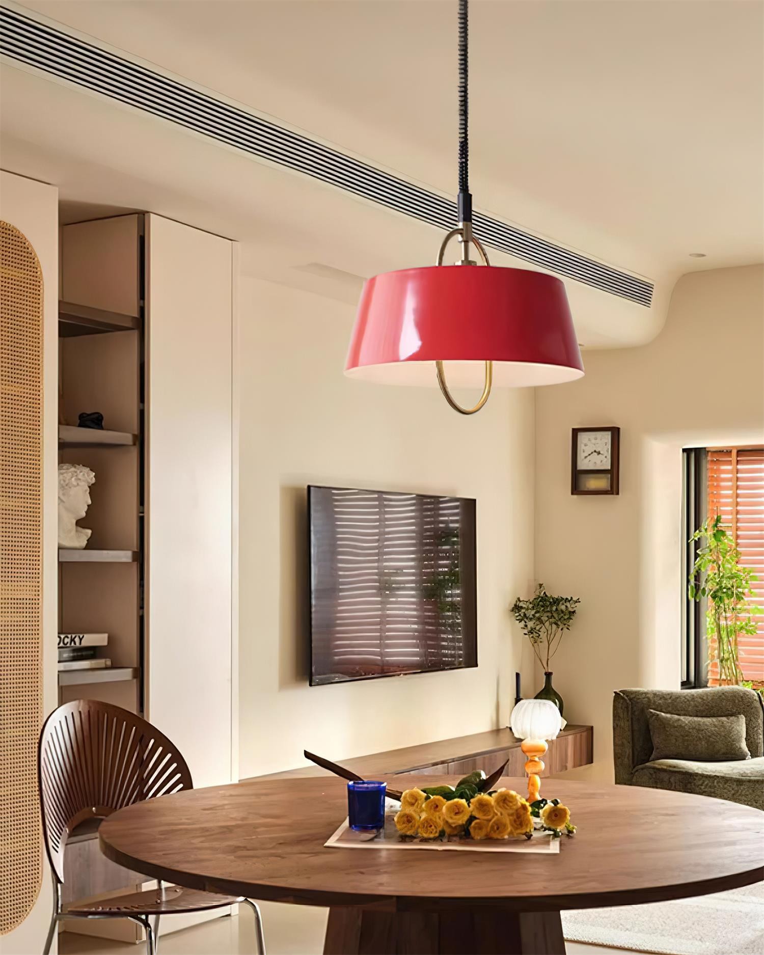 Retro Classic Drum Shaped Retractable Metal Pendant Lamp K233