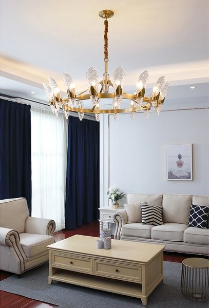 Modern Cystal Chandelier/Brass