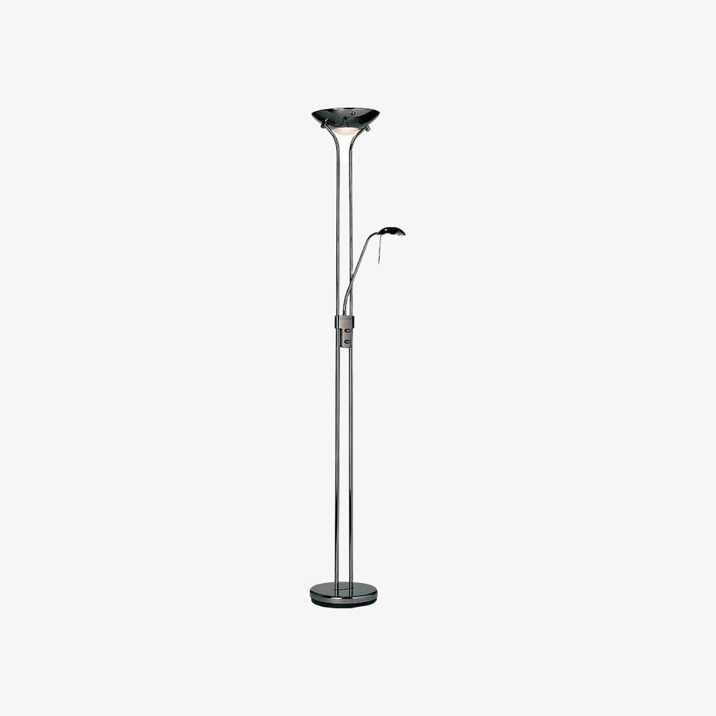 Linexis Art Deco Metal & Opal Glass Floor Lamp - Dual-Light Design for Modern Interiors K1910