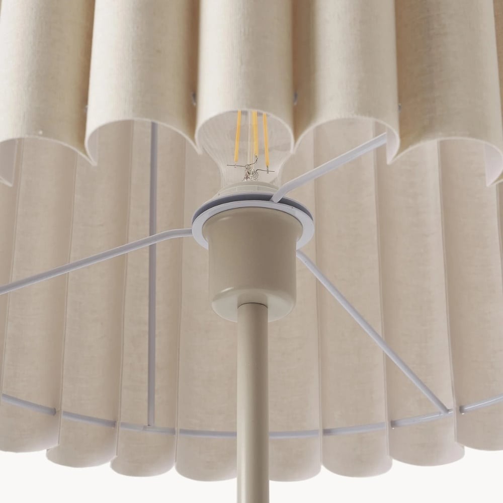 Velura Stand Floor Lamp - Beige Linen Shade and Metal Stand K2045