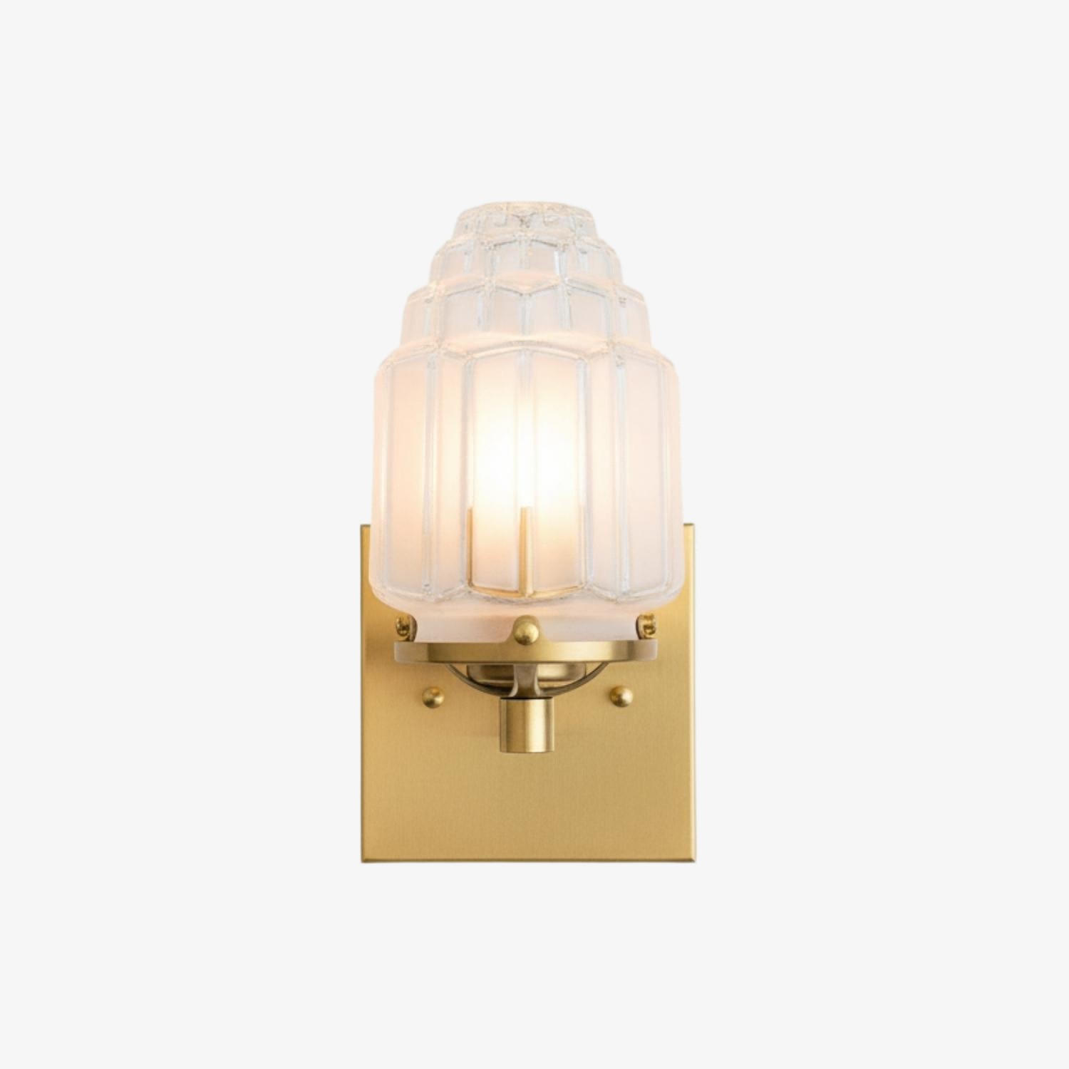 Tierlux Glass Art Deco Wall Sconce - Glass Frosted Globes with Skyscraper Globe K1471