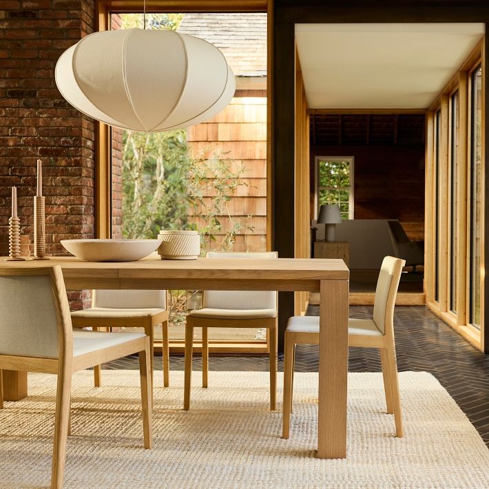 Alvian Pendant Light - Linen Shade with Adjustable Height for Cozy Dining K1384