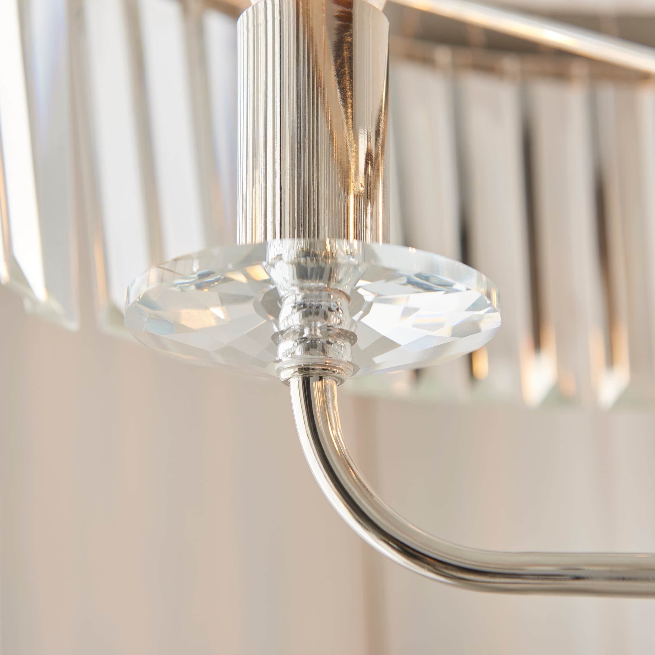 Beveline 3 Light Round Floor Lamp - Faceted Cut Glass Shades Classic Metal Finish For Living Rooms K1844