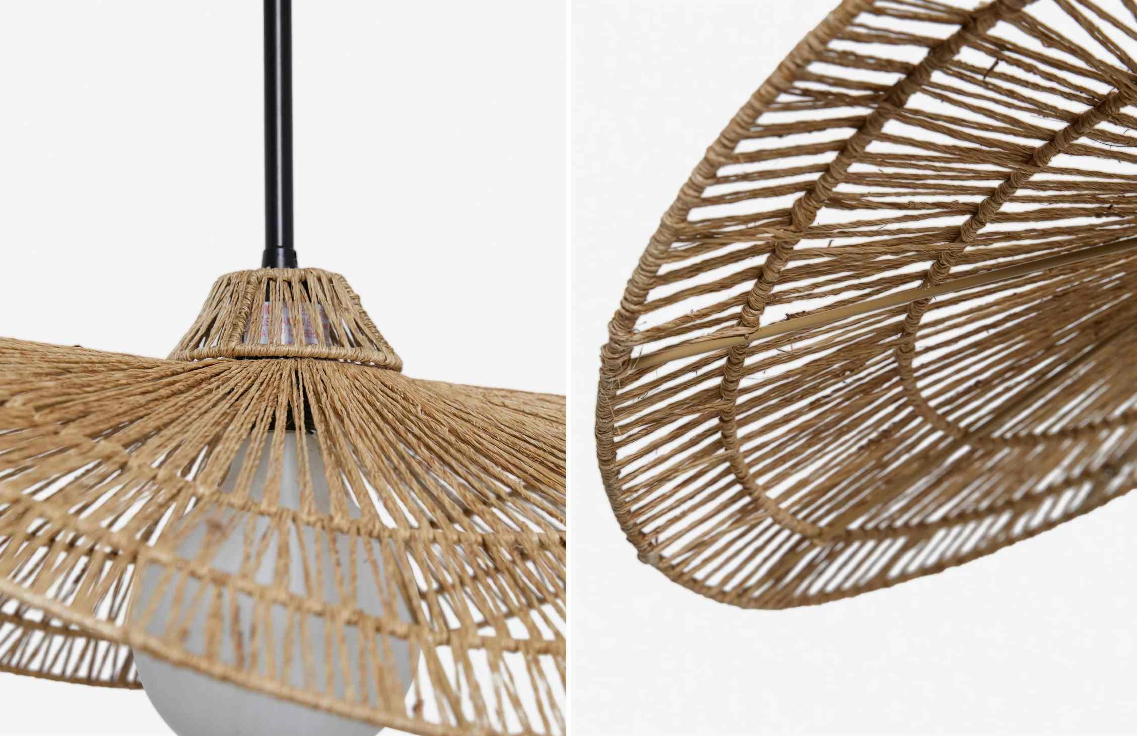 Florevian Tiered Shade Pendant Light with Woven Textured Design for Dining Room K1614