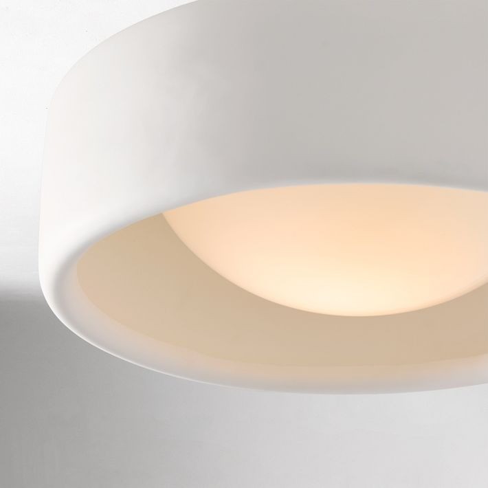 Cerova Modern Porcelain Flush Mount Ceiling Light– Elegant Ivory Shade K1373