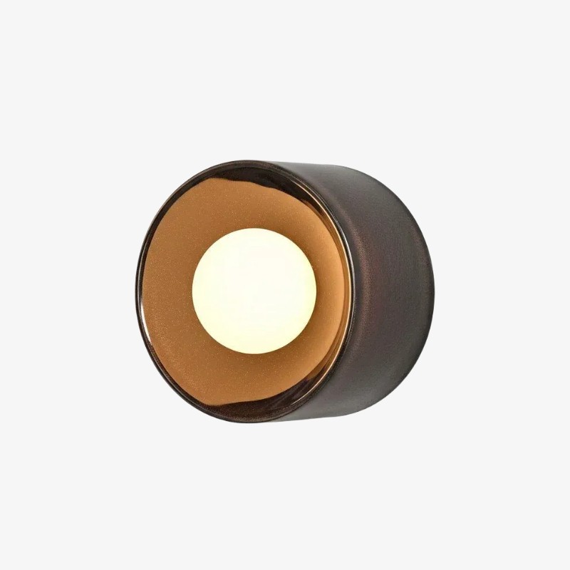 Ceranova Glazed Round Ceramic Wall Lamp - Modern Wall Lighting for Bedrooms and Hallways K2076
