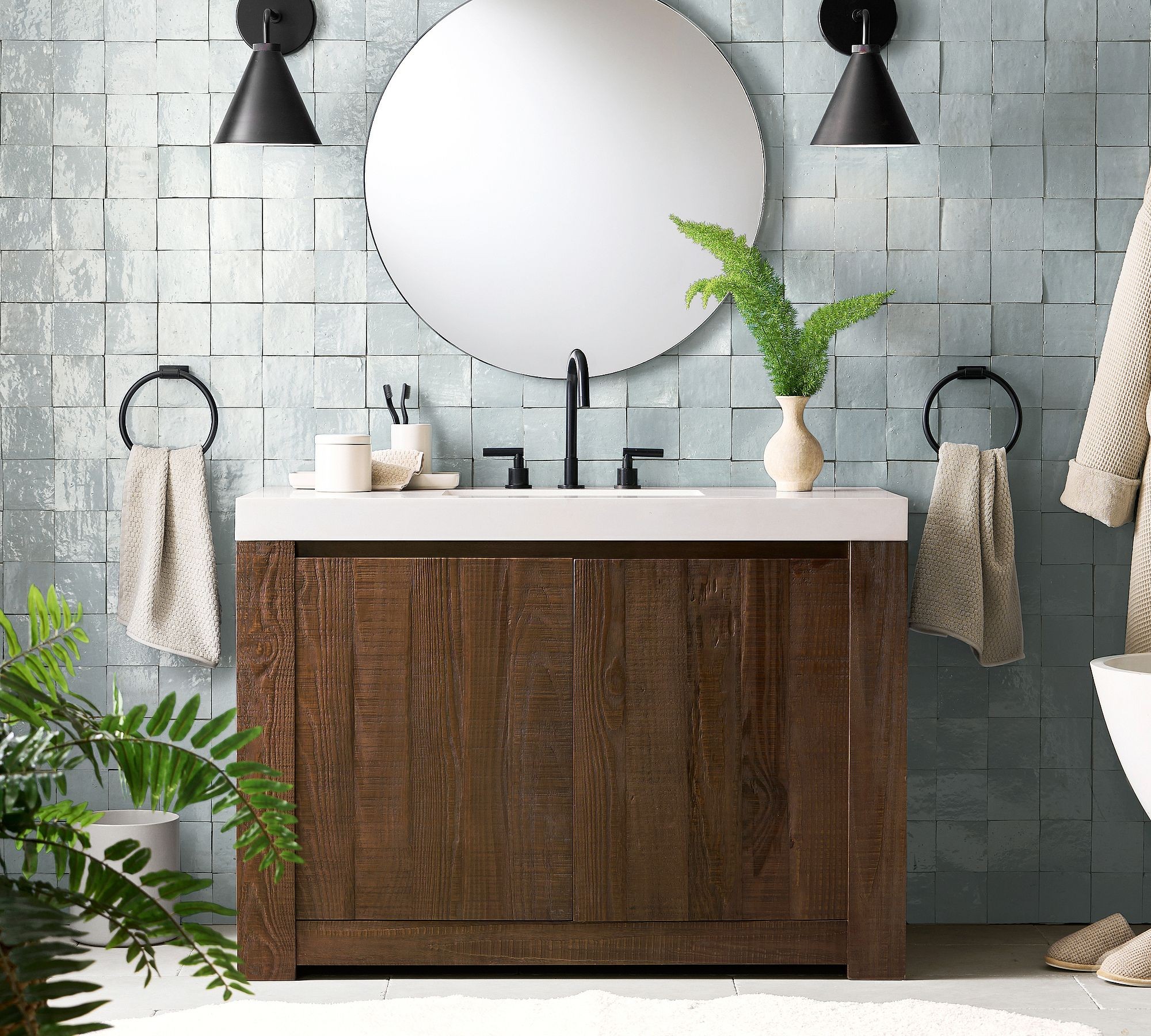 Korvi Iron Tapered Sconce Light - Wall Fixture in Black or Brass K1209