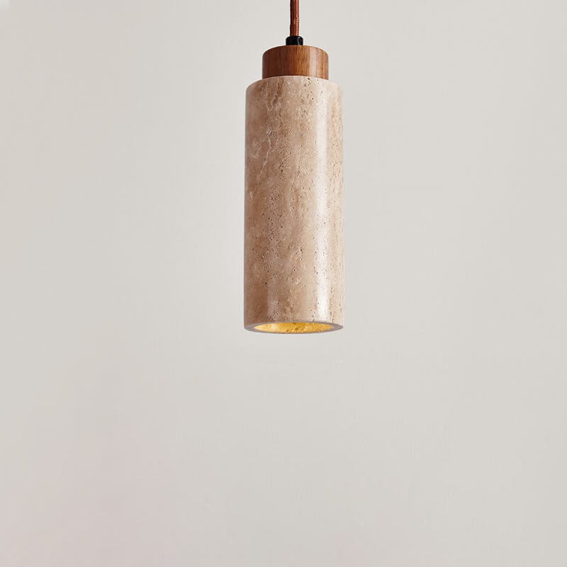 Wabi Sabi Solid Wood Stone Pendant Light K845