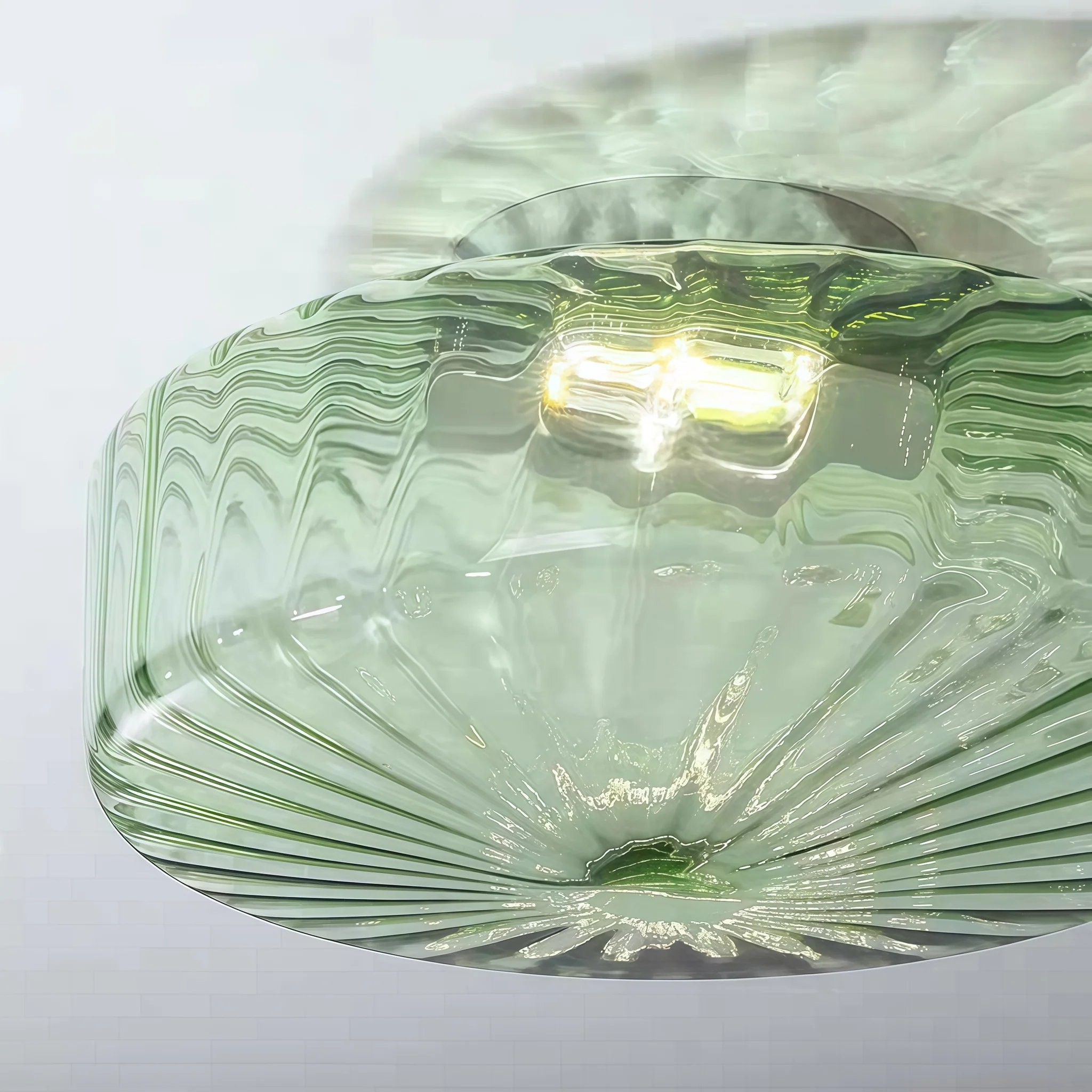 Ripplara Textured Glass Retro Ceiling Lamp - Decorative Flush Mount for Hallway K2155