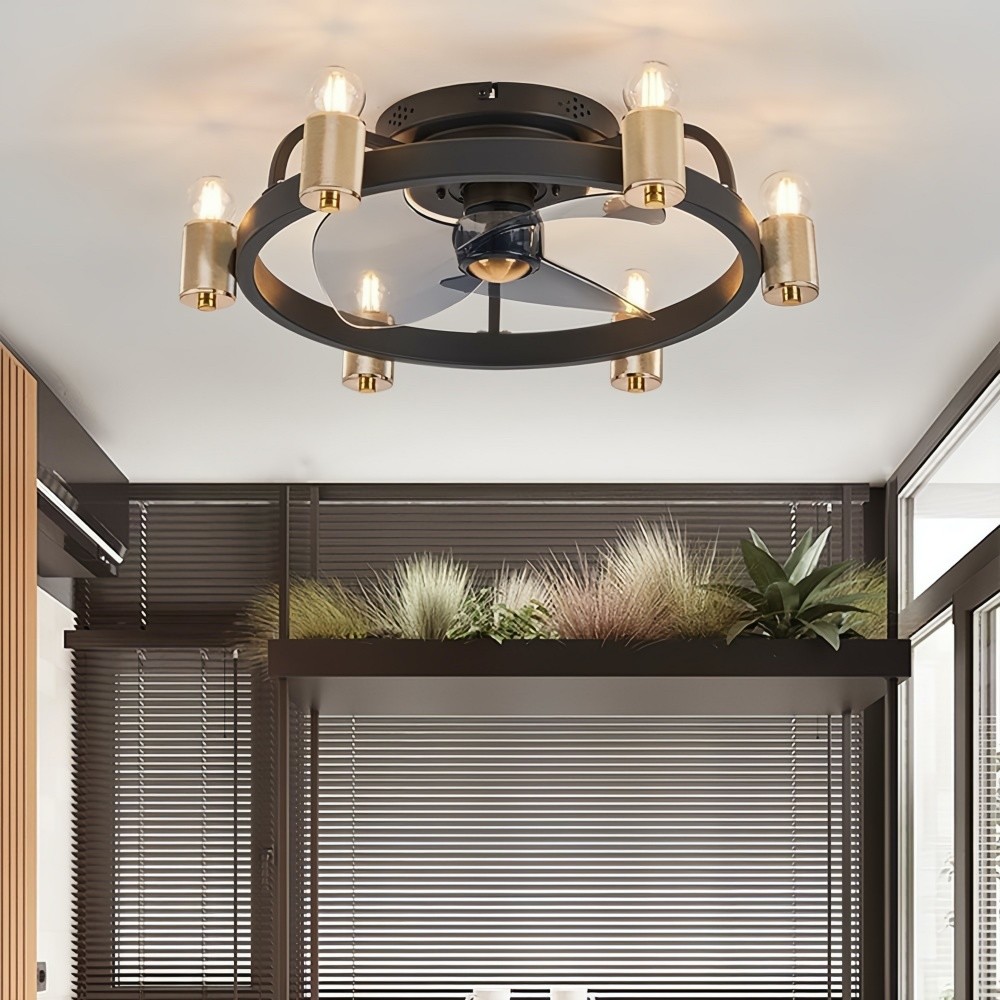 American Industrial Quiet Ceiling Fan Light K1108