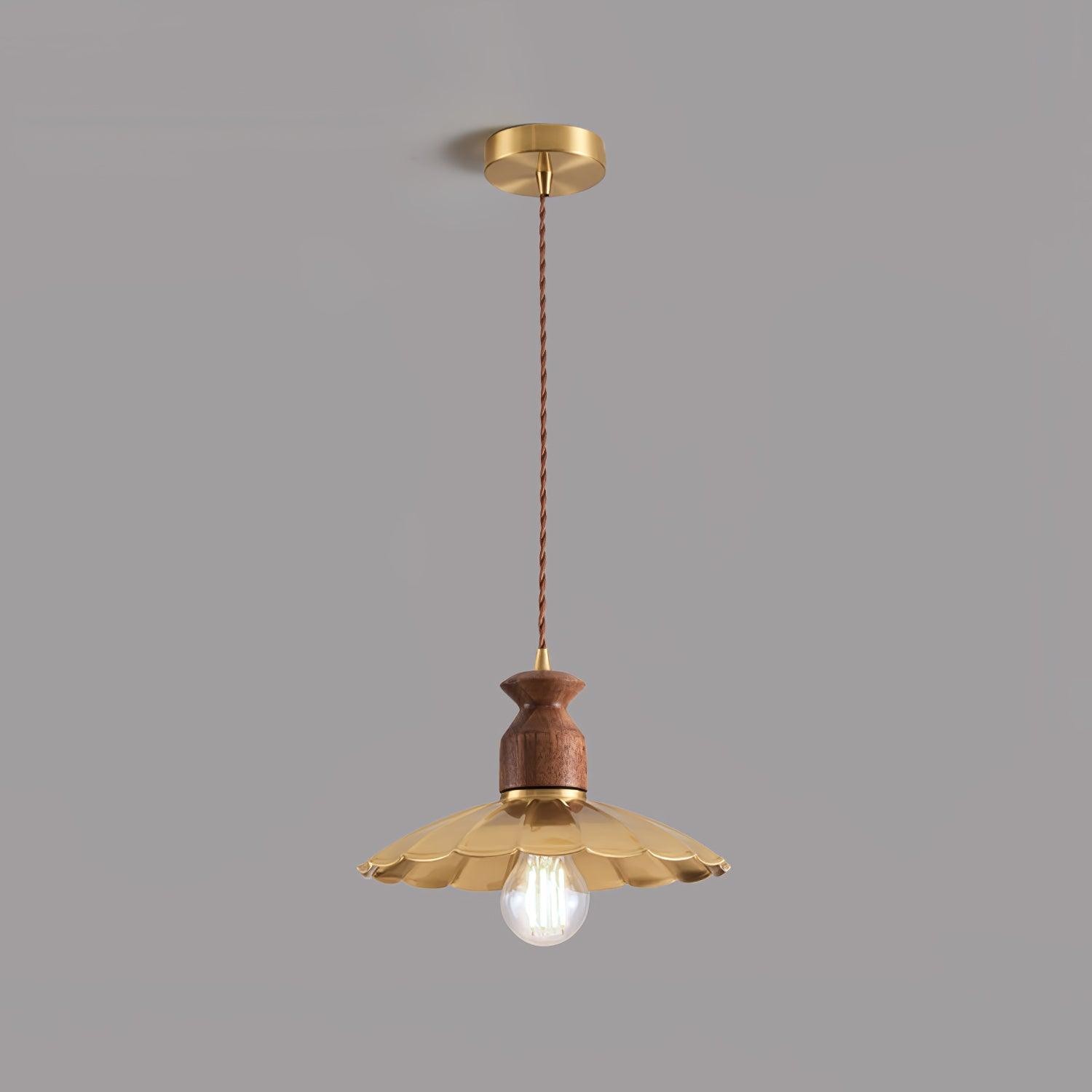 Round Brass Metal Badge Gold Pendant Lamp K272