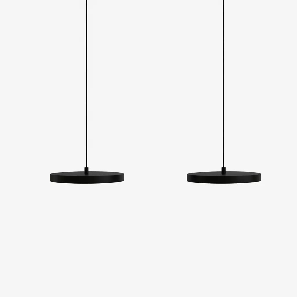 Modern Round Disc Flat Pendant Light - Multi-Light Pendant With LED Light K1555