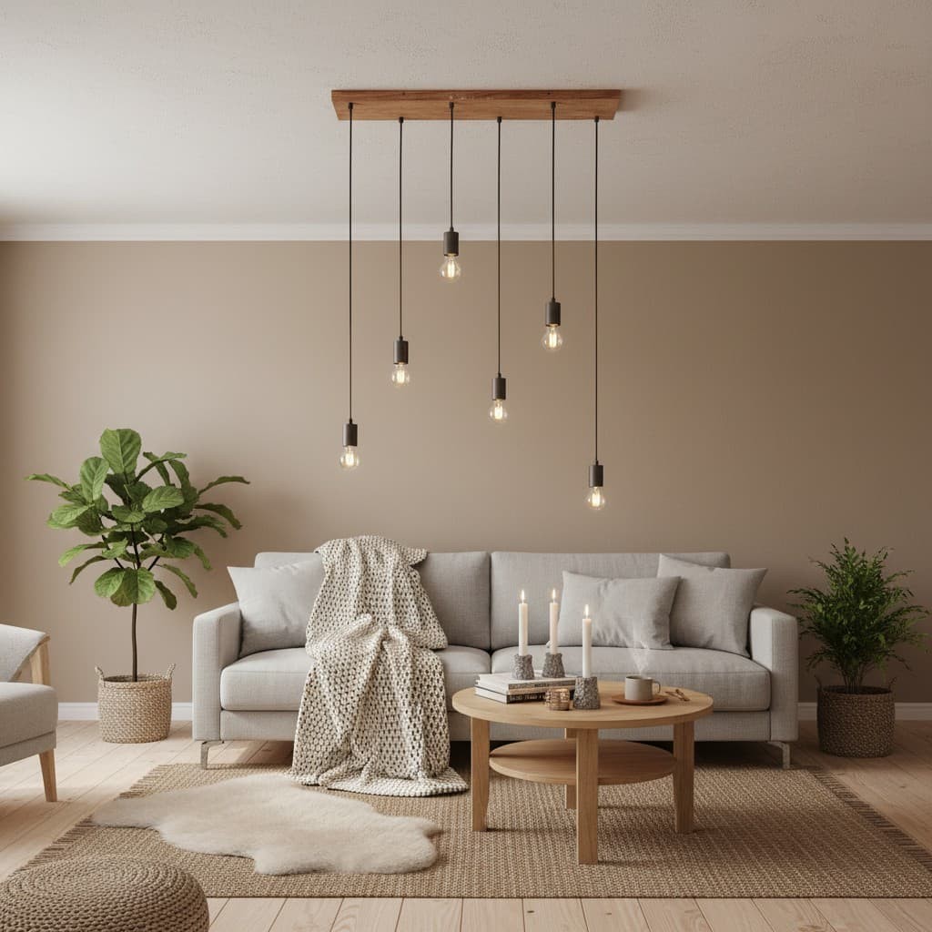 Vornix 6-Light Linear Pendant Light - Timber Beam Modern Industrial Fixture K1820