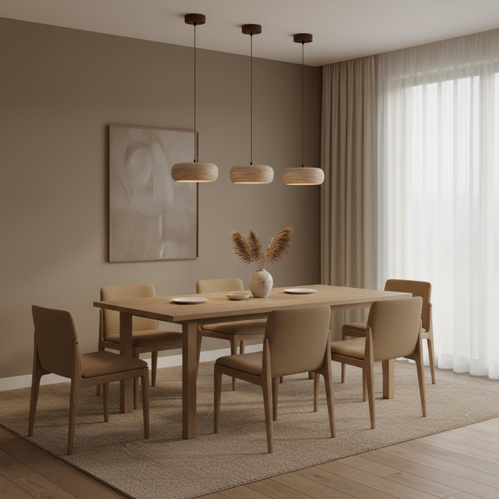 Travertine Drum Pendant Lamp D608
