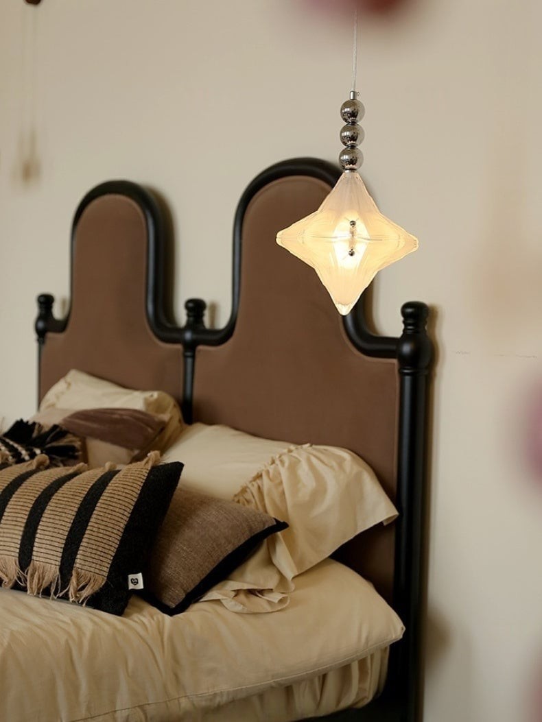 Art Deco Astris Elara Star Pendant Light - Frosted Glass Pendant with Geometric Style K1583