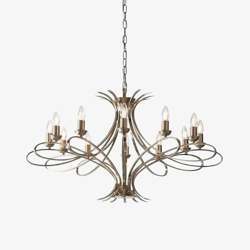 Foline Geometric Light Chandelier - Nickel Finish Ambient Glow for Kitchens K1984