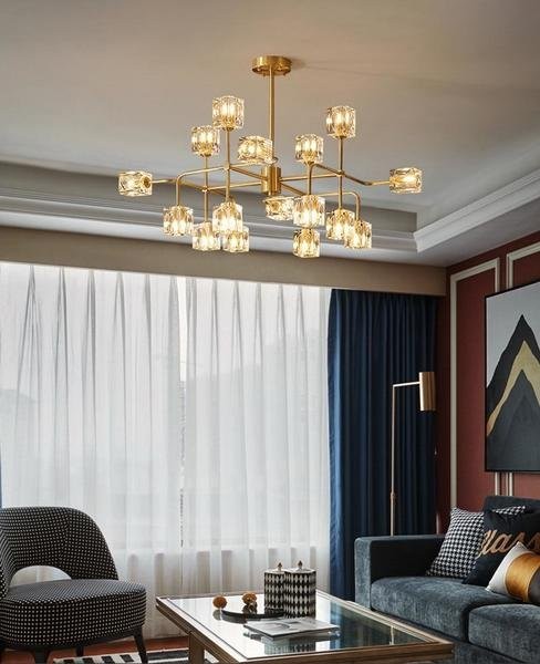 Square Crystal Chandelier/Brass Crystal Chandelier