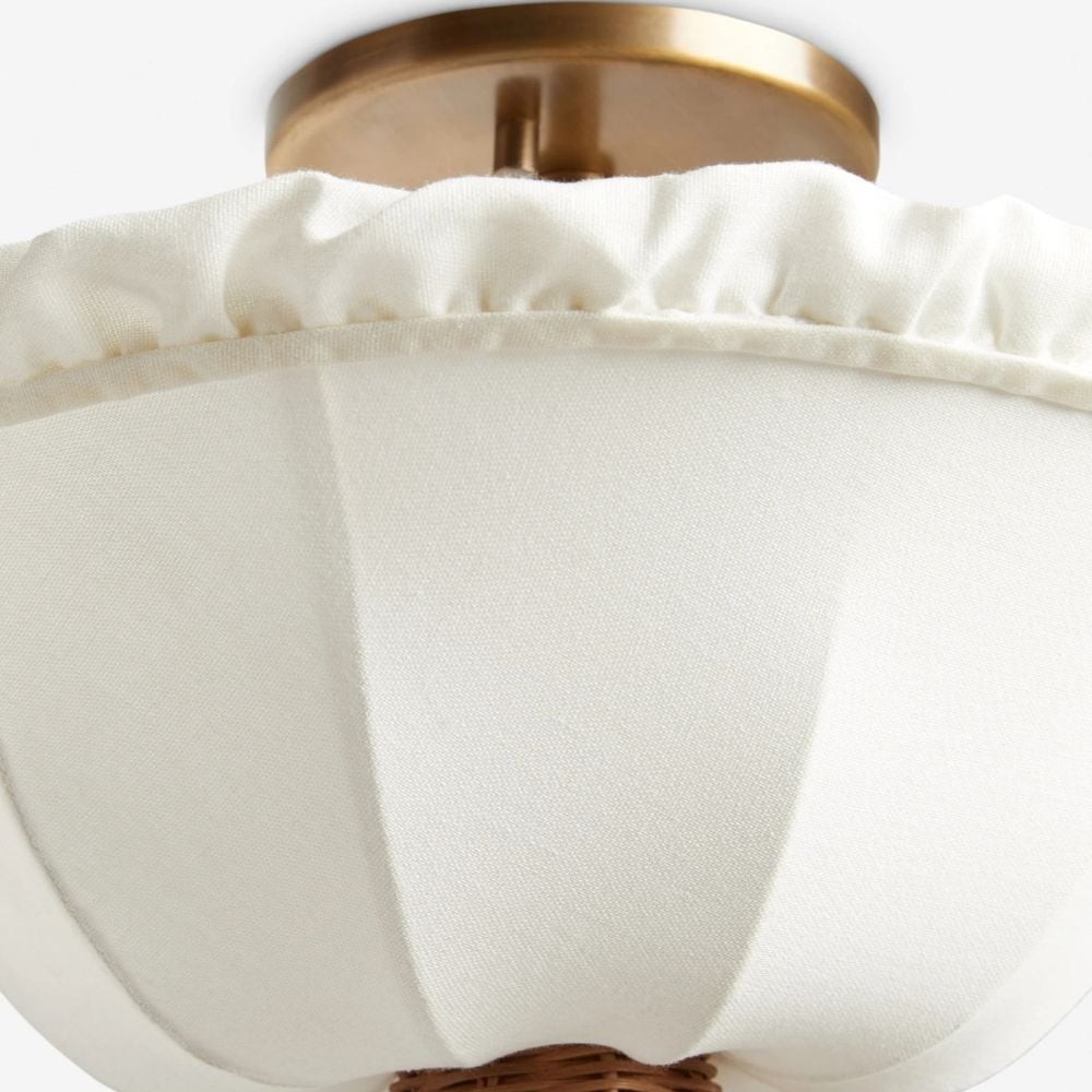 Wickara Woven Parasol Ceiling Light - Modern Flush Mount for Living Room K2050