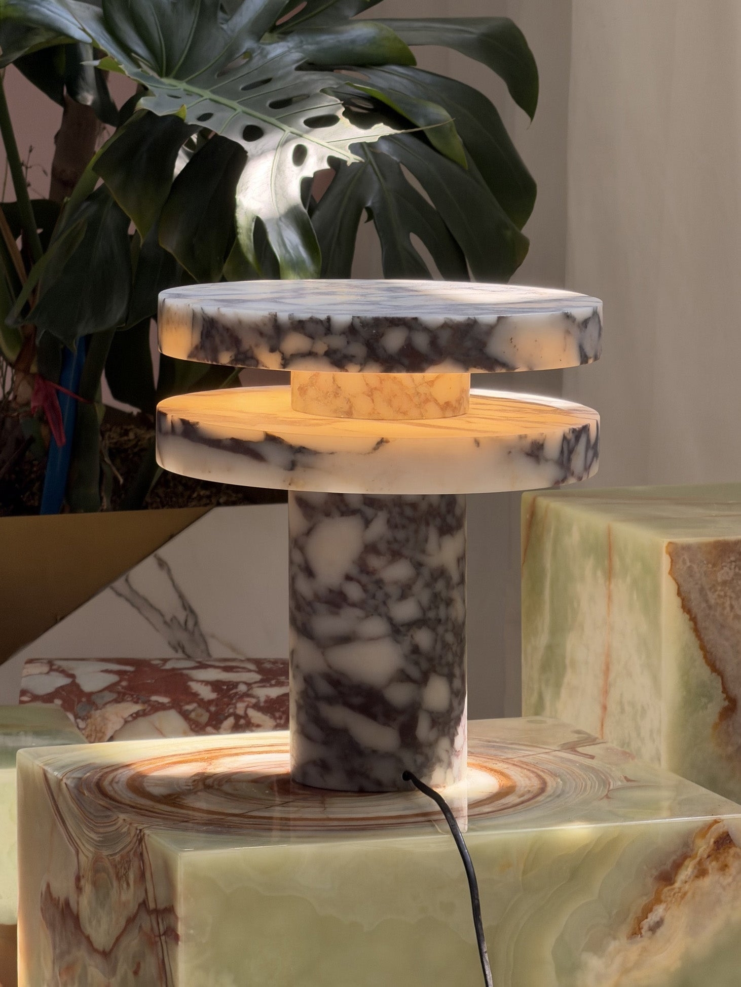 Pillar Marble Table Lamp D567