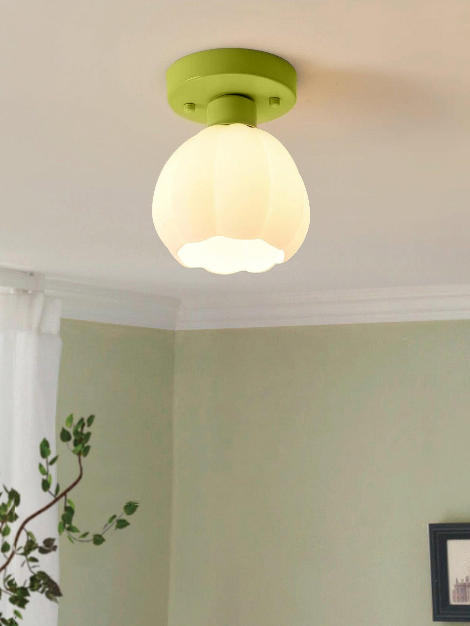 Flower Shaded Semi Flushmount Light K390