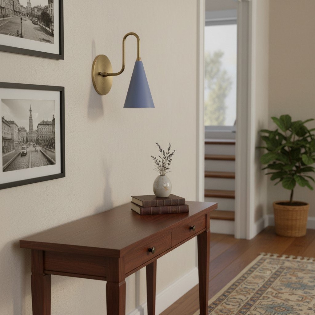 Curva Metal Cone Wall Lamp - Classic Vintage Accent Lighting for Hallway K1736