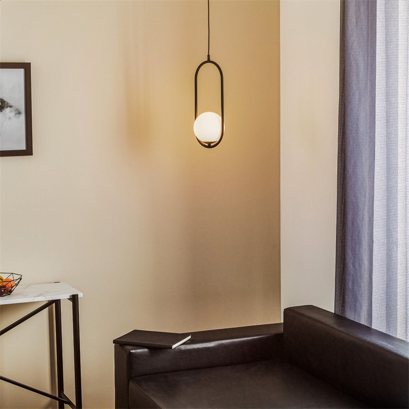 Minimalist Mila Pendant Lamp - Oval Hanging Light for Bedroom Bedside