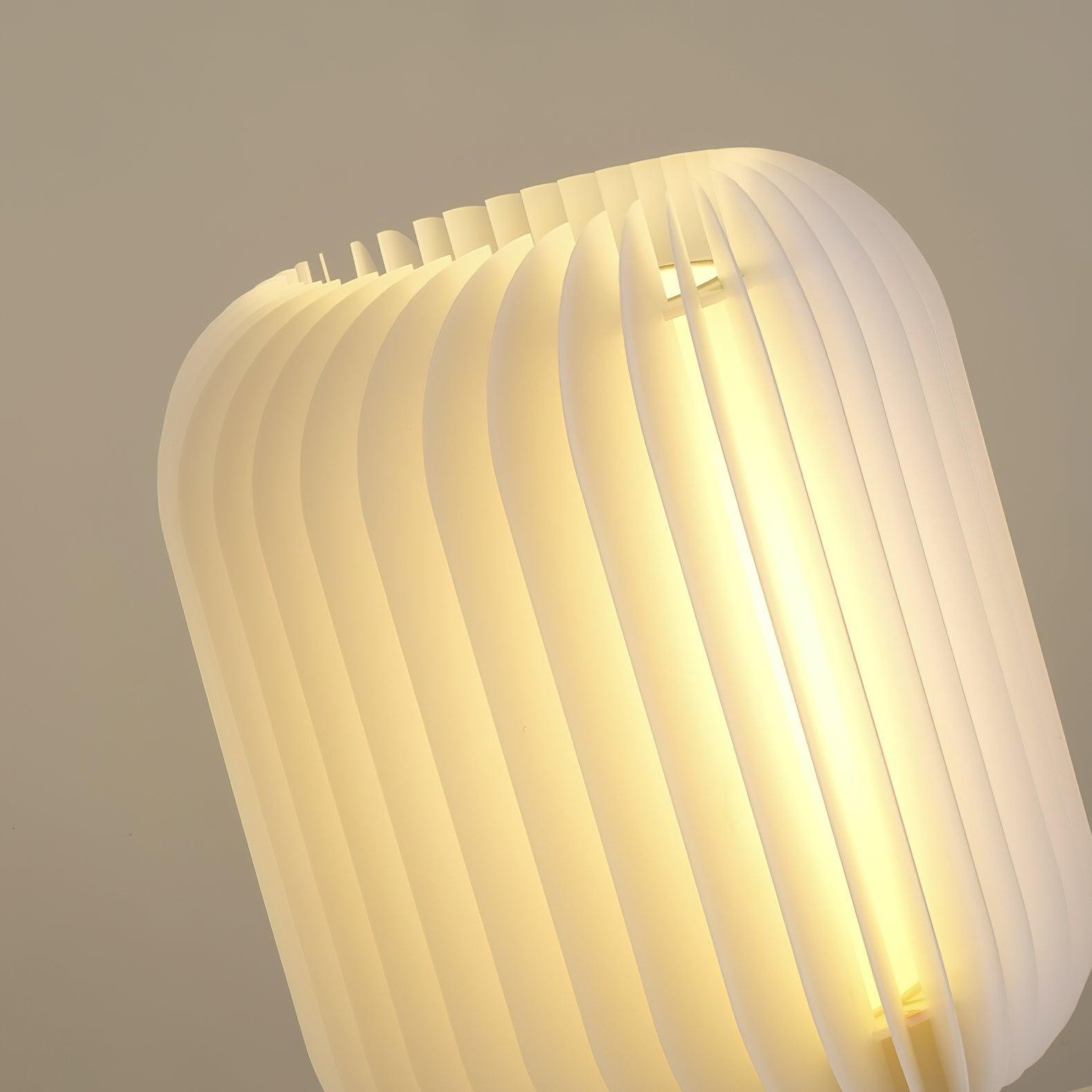 Round Translucent Pleated Table Lamp Suitable For Living Room K600