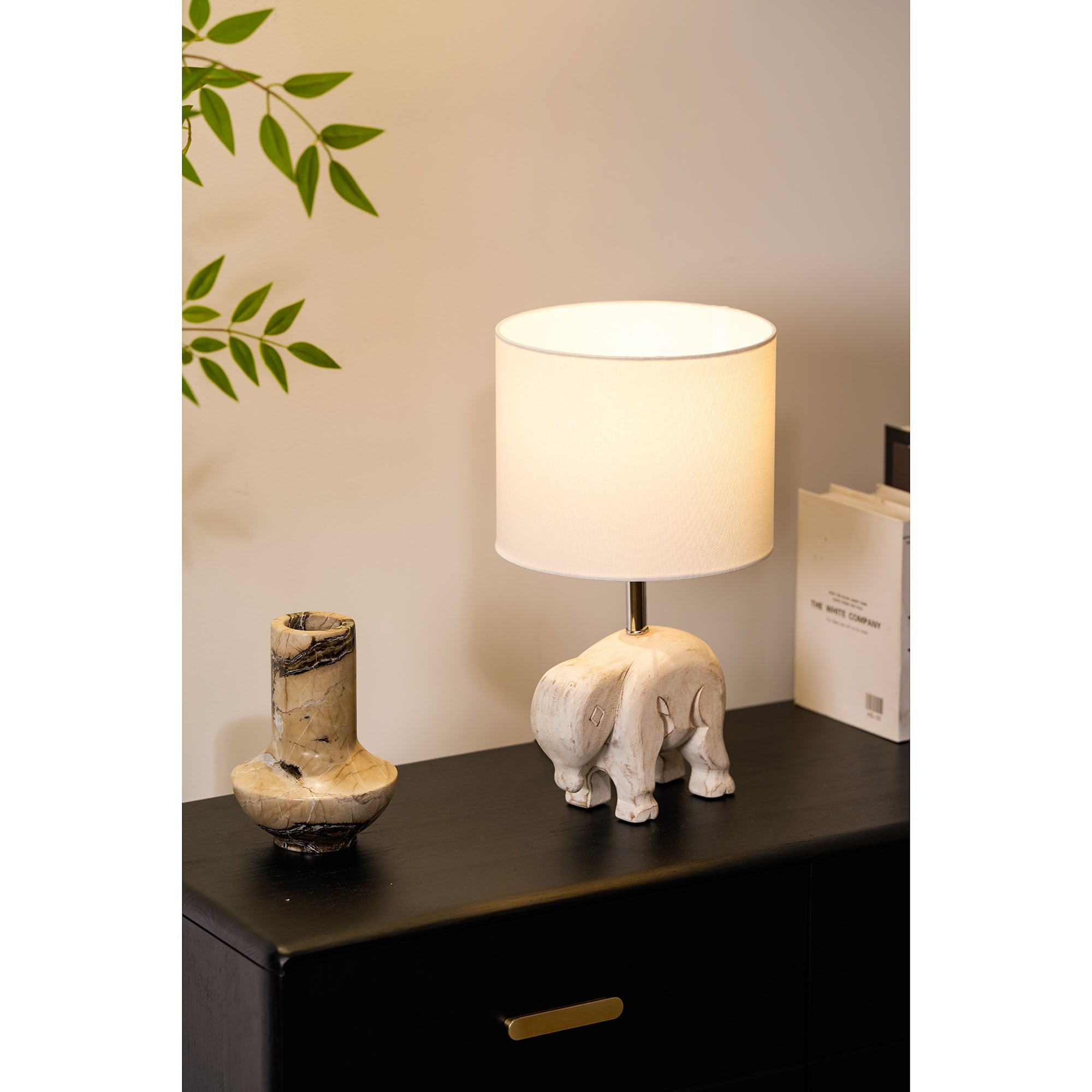 Carved Wood Animal Table Lamp D521