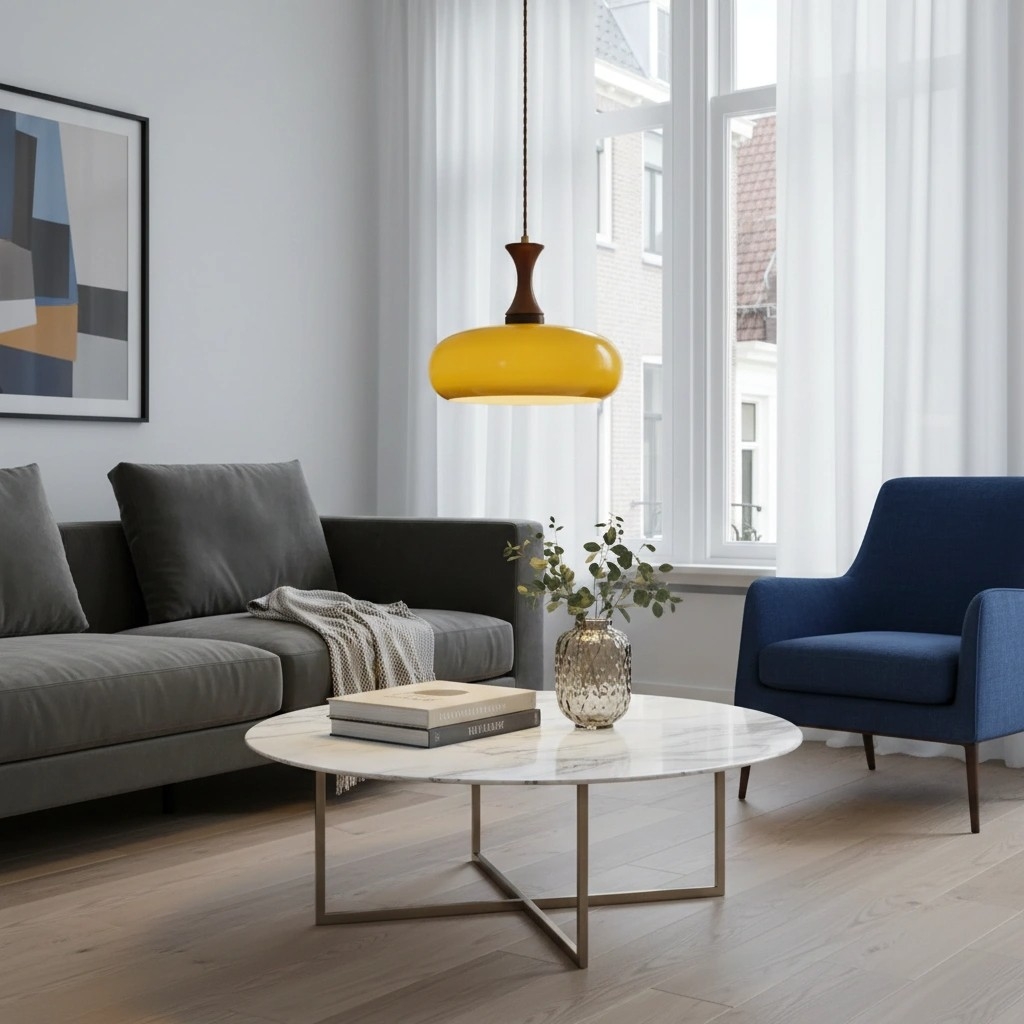 Velora Scandinavian Farmhouse Pendant with Glass Shade Modern Plug-In Design K2333