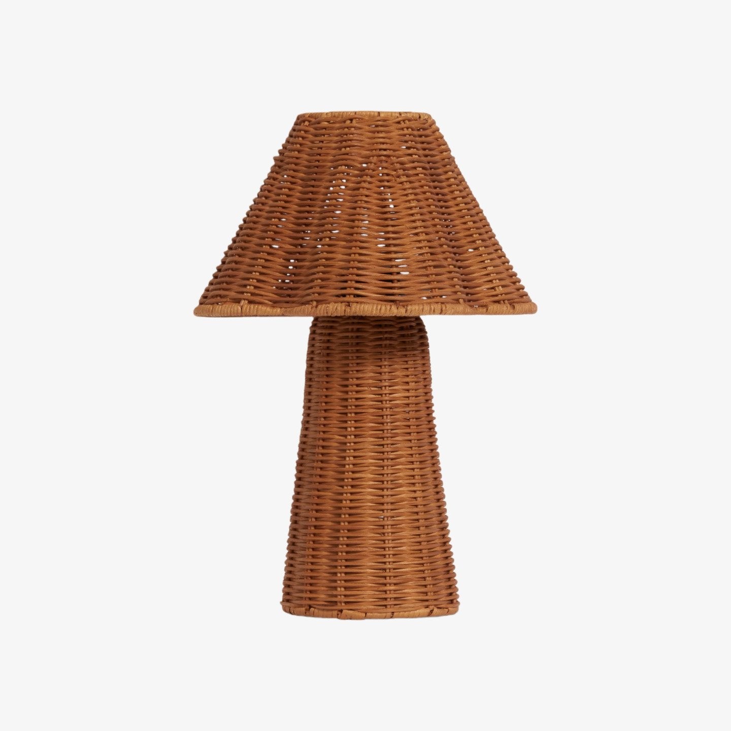 Wickara Sculptural Rattan Mini Table Lamp - Natural Woven Finish Suitable for Side Tables & Entryways K1647