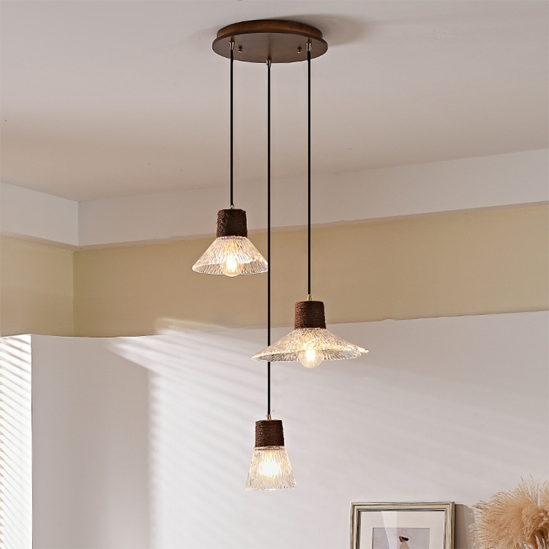 Nordic Hemp Rope Glass Pendant Light D938