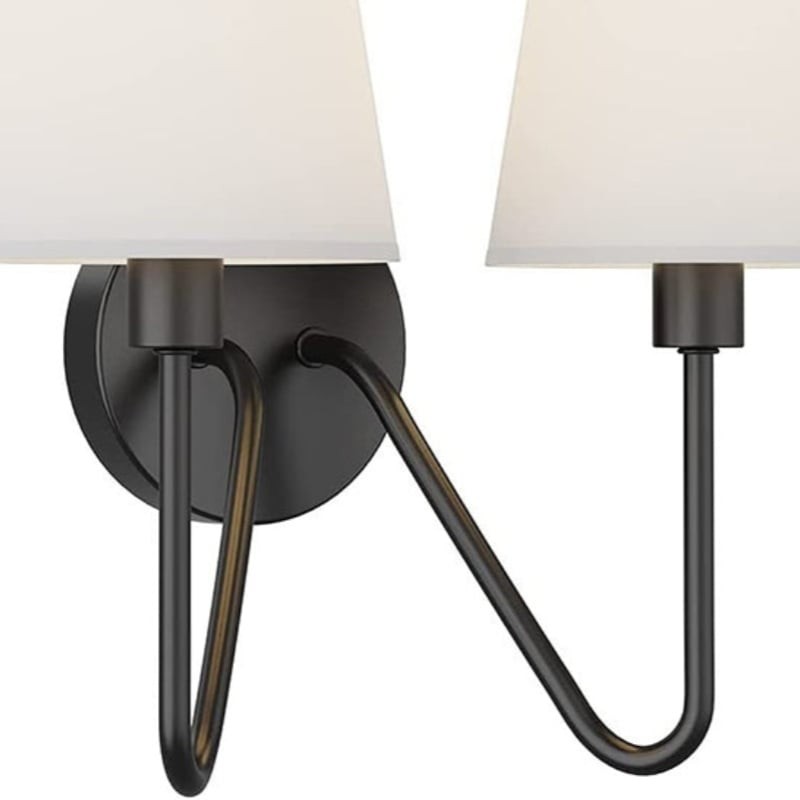 Arcuma Elegant Metal Fabric Shade Wall Sconce - Chic Lighting for Nightstands and Hallways K2077