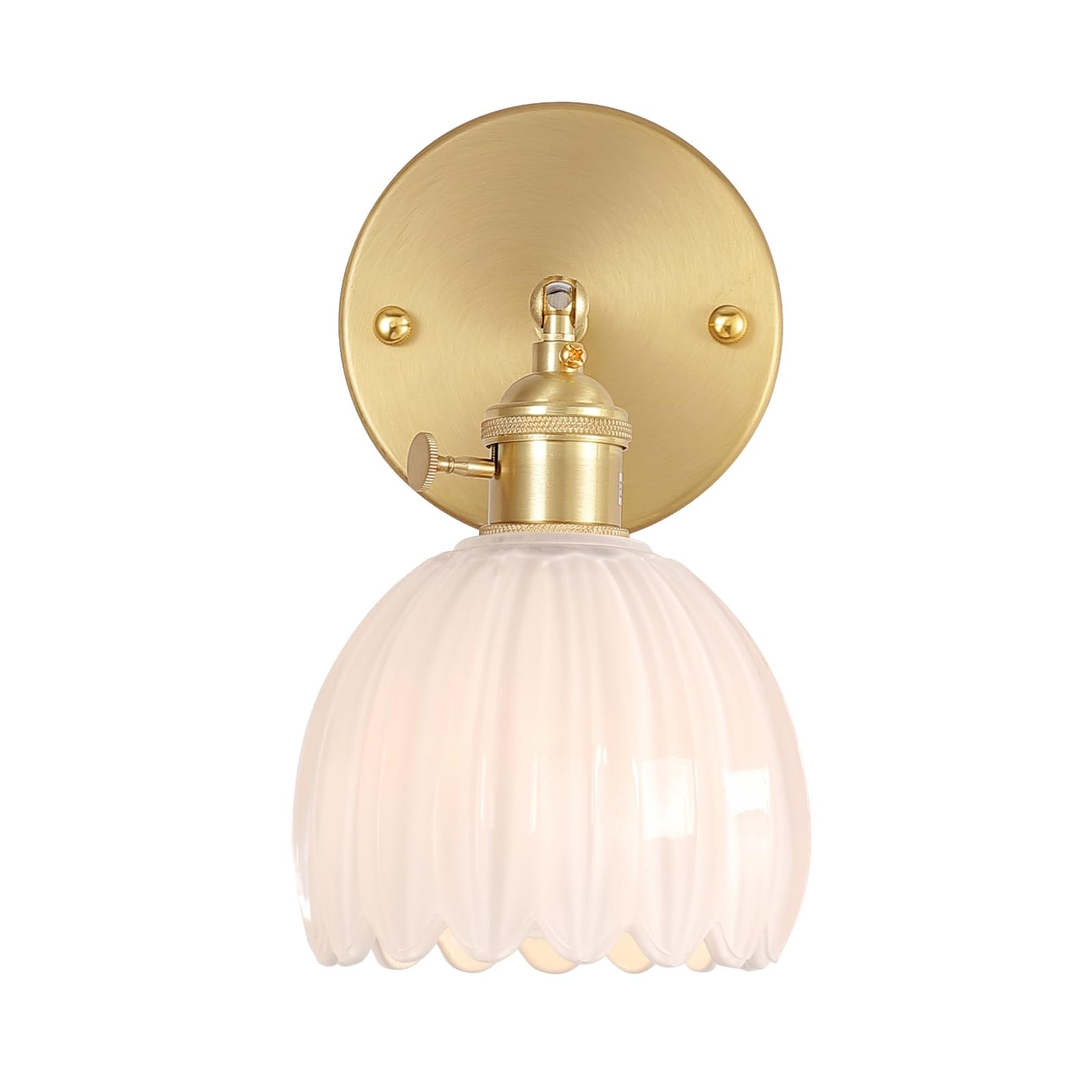 Antique Brass Tulip Glass Wall Light K122