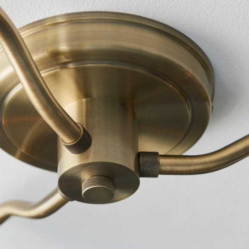 Novera Vintage-Inspired Semi-Flush Ceiling Fixture with Curved Arms for Living Spaces K2011