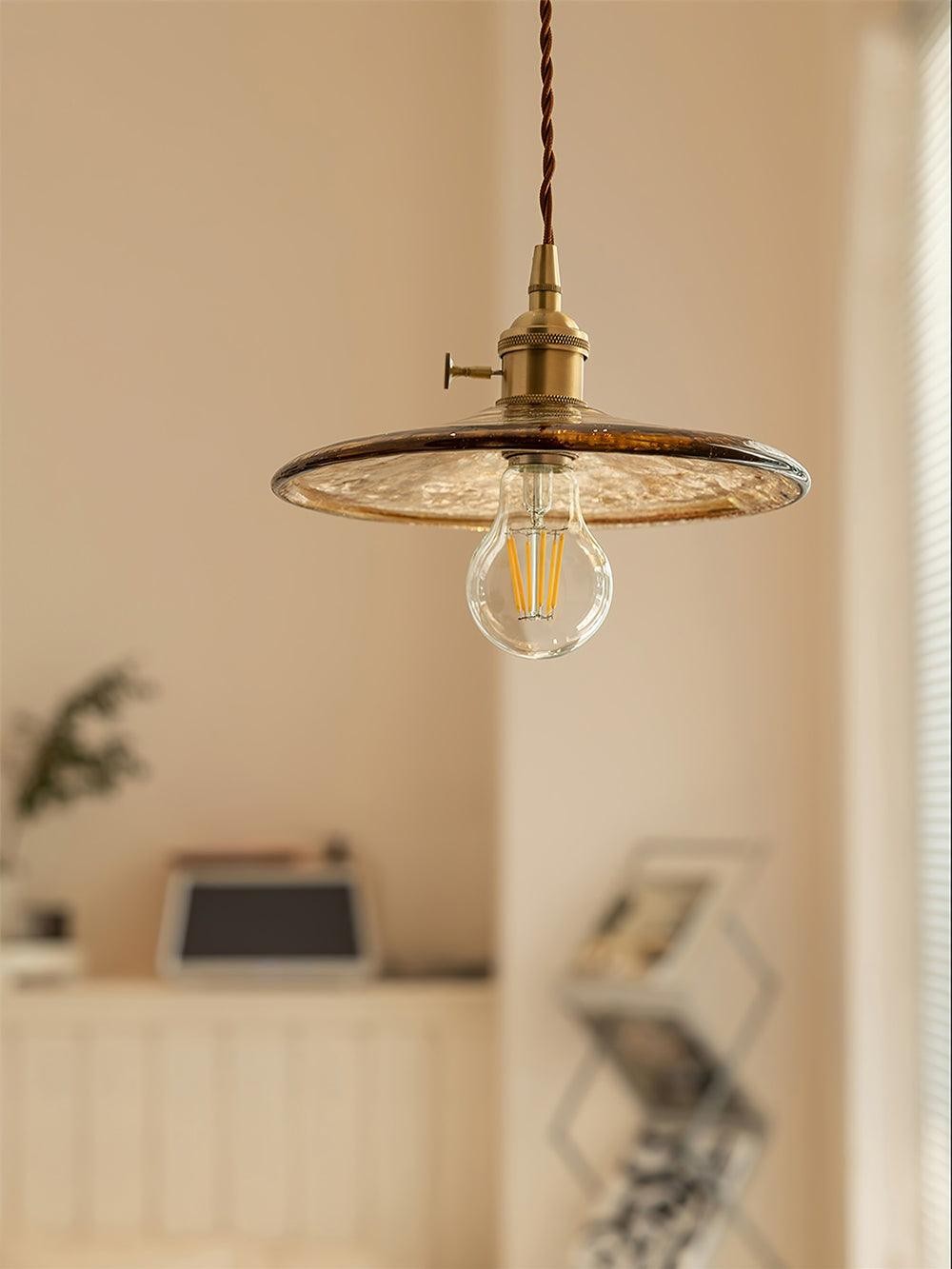 Brass Vintage Clear Glass Pendant Light K586