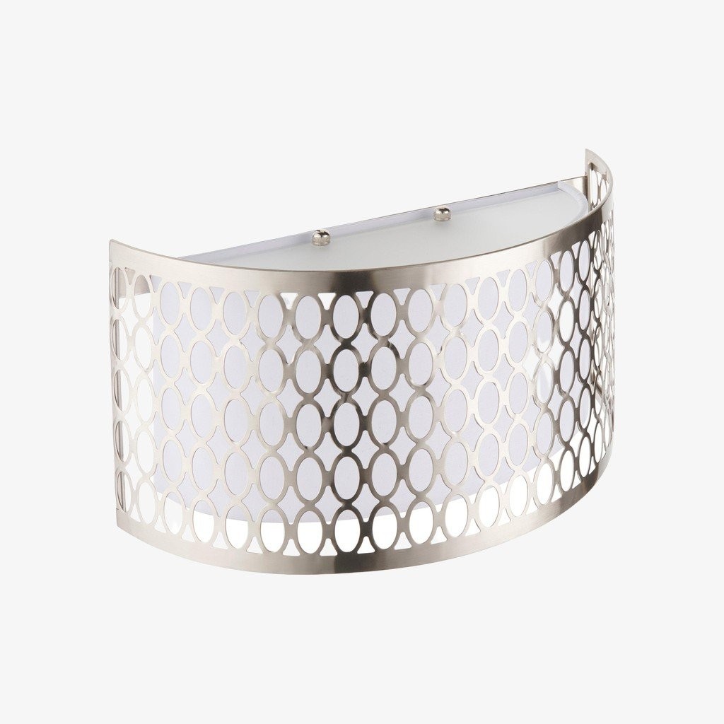 Liorin Fretwork Wall Light - Modern Curved Metal and Fabric Shade Sconce K1965