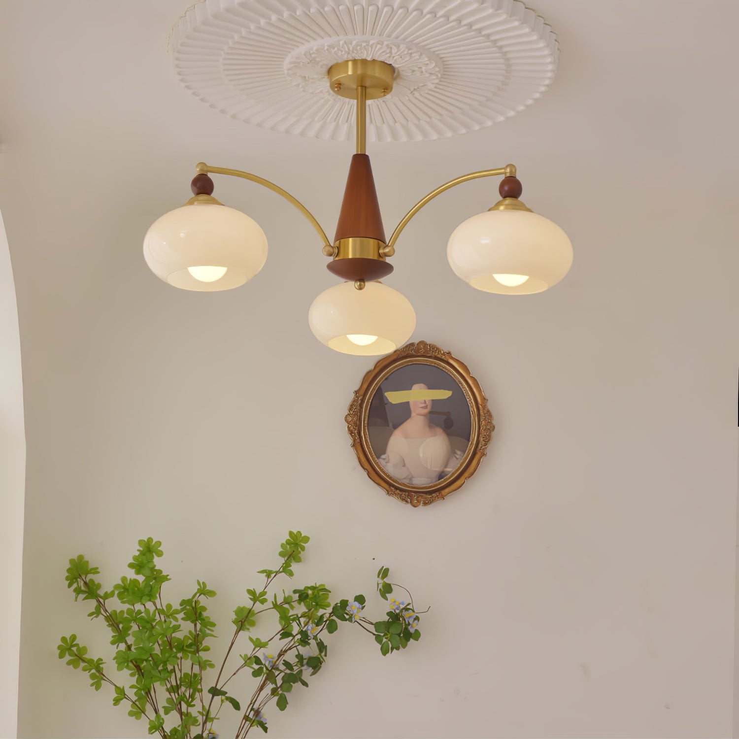 Vintage Multihead Persimmon Chandelier K623
