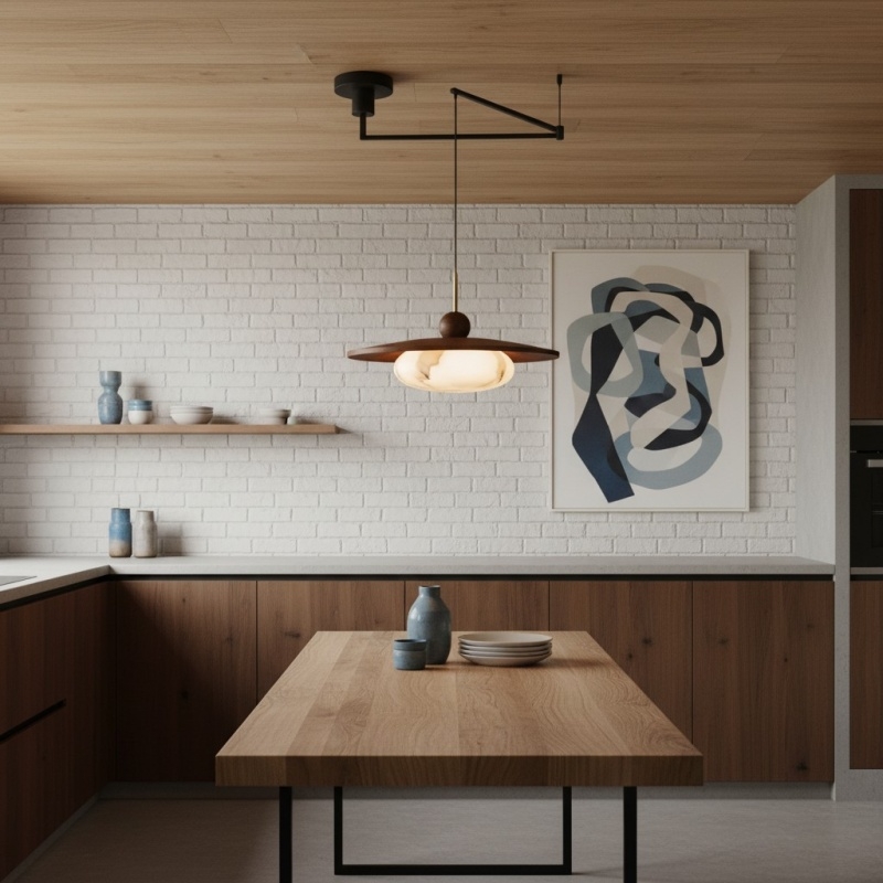 Alvara Modern Swing Arm Pendant Light - Adjustable Minimalist Accent for Desk and Living Room K2400