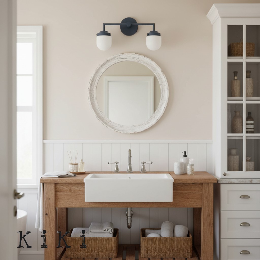 Opalume Double Glass Vanity Light - Retro Industrial Bathroom Wall Lamp K1424
