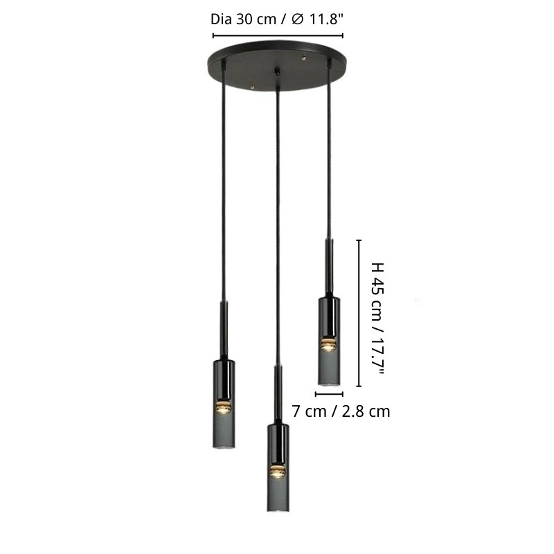 Modern Cylindrical Glass Pendant Light K855