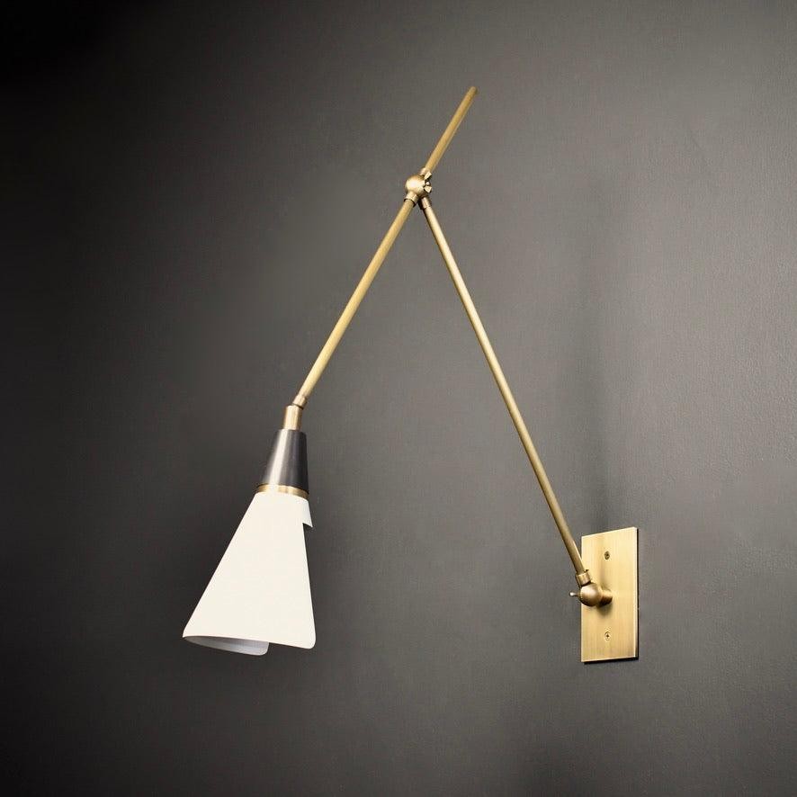 Vintage Metal Adjustable Swing Arm Wall Lamp K850