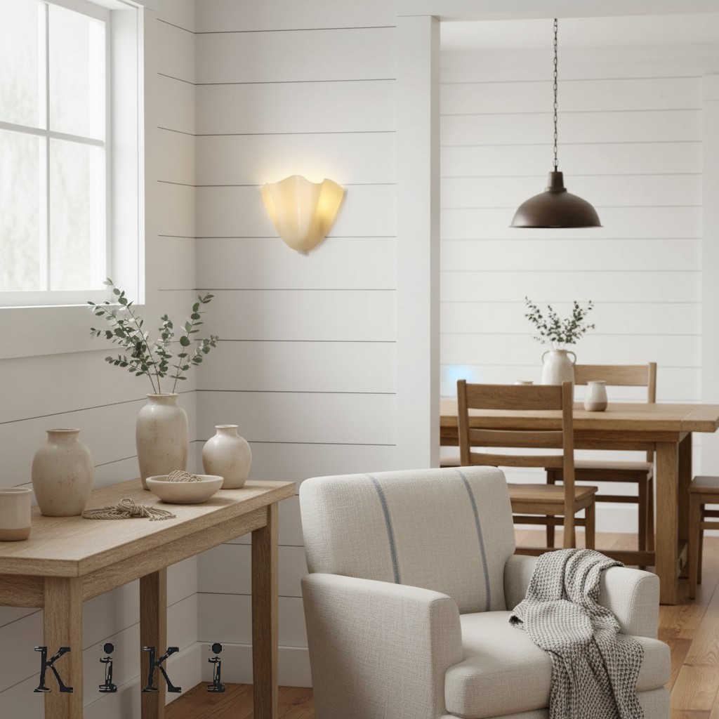 Bellina Retro Fluted Glass Wall Sconce - Mid-century Modern Vera Wall Lamp for Hallway K891