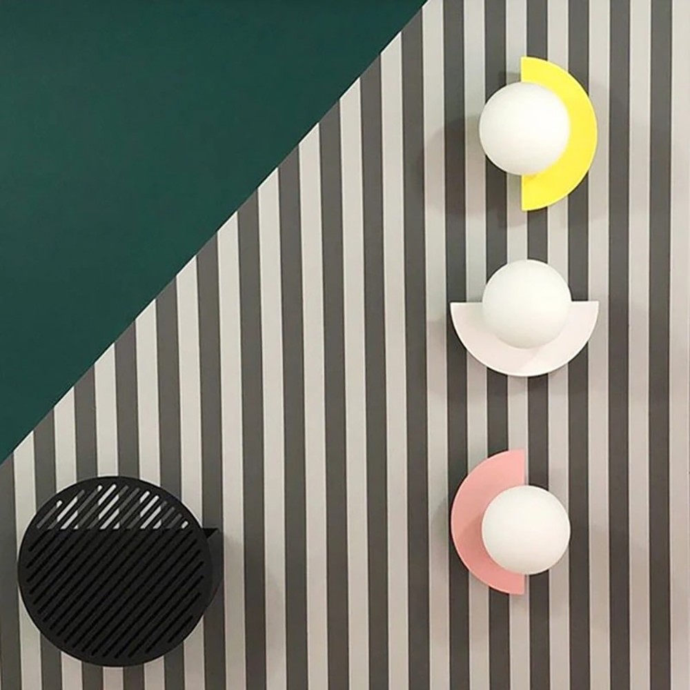 Nordic Candy Glass Orb Wall Lamp - Modern Colorful Sconce for Bedroom and Living Room K167