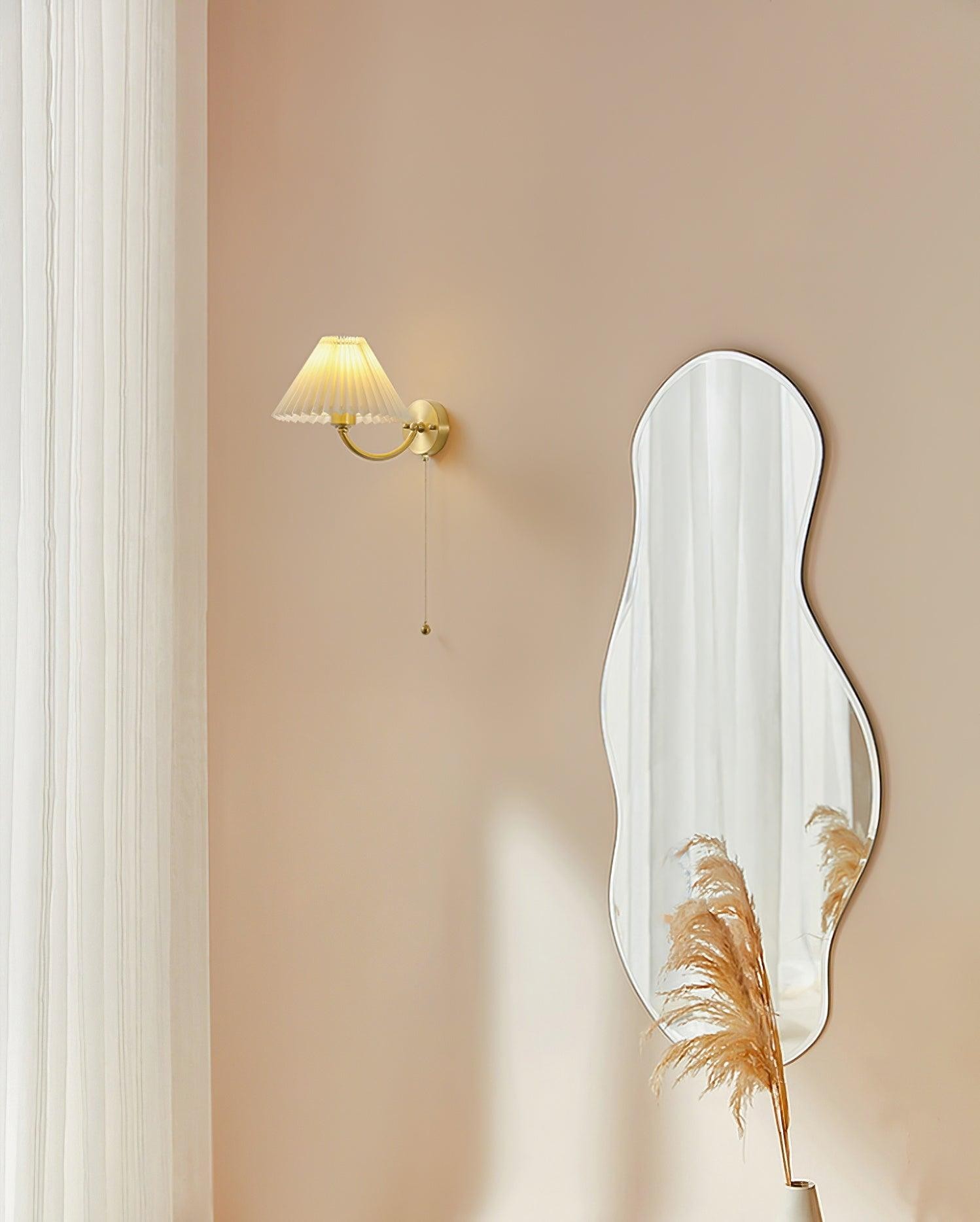 Modern Minimalist Luxury Fabric Brass Wall Lamp For Living Room K601