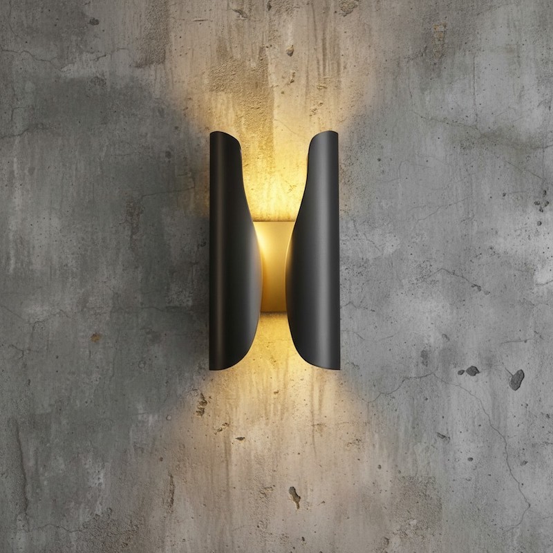 Auregon Artistic Sculptural Wall Sconce - Abstract Coiled Metal Wall Light for Hallway or Living Room K2250