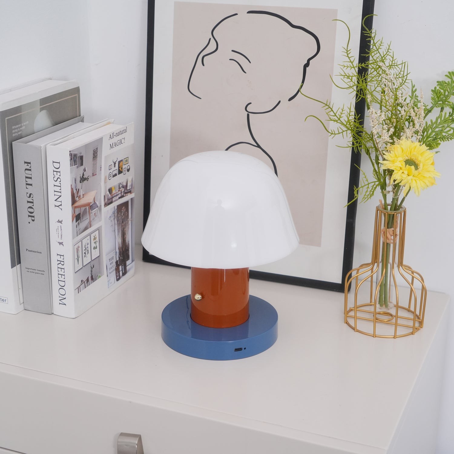 Minimalist Mushroom Cordless Table Lamp K533