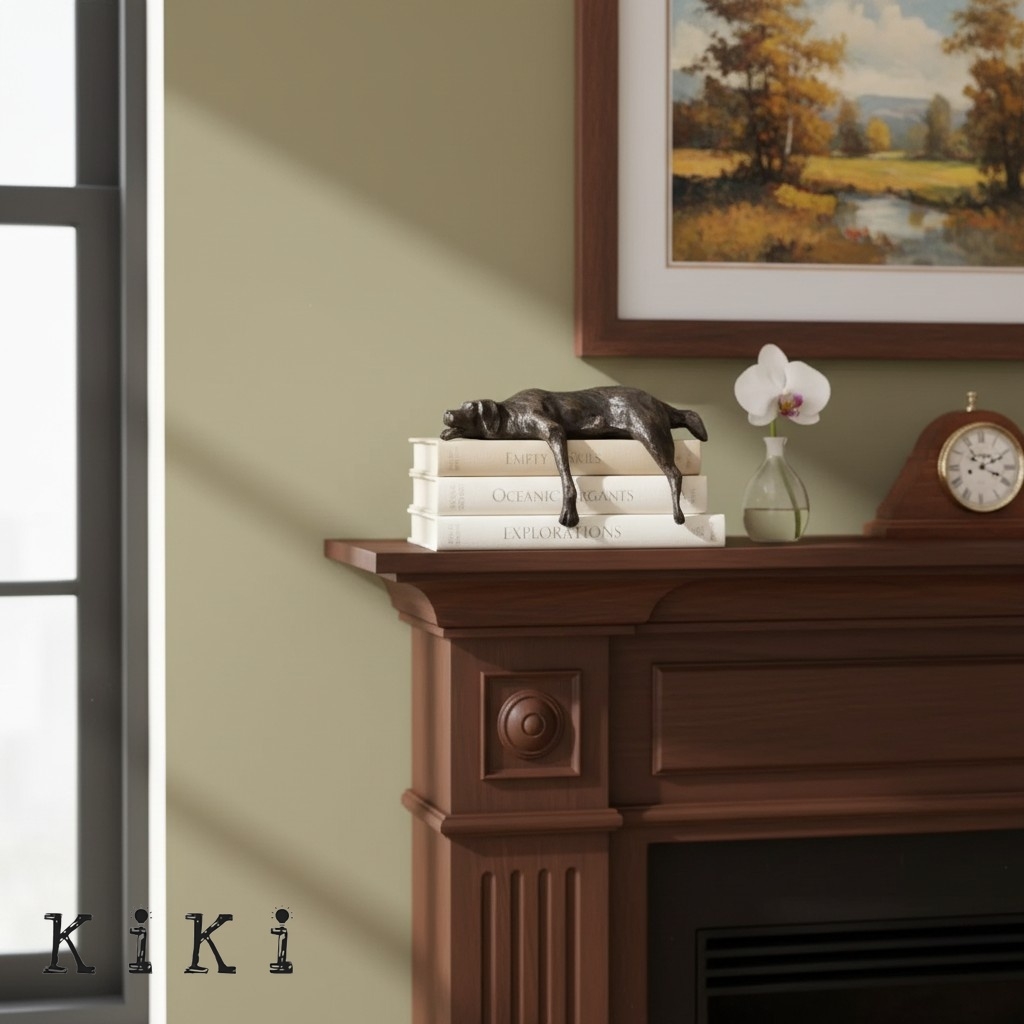 Floxo Artistic Desk and Shelf Figurine - Thinker and Lazy Dog Design for Bookshelves and Tables K2361