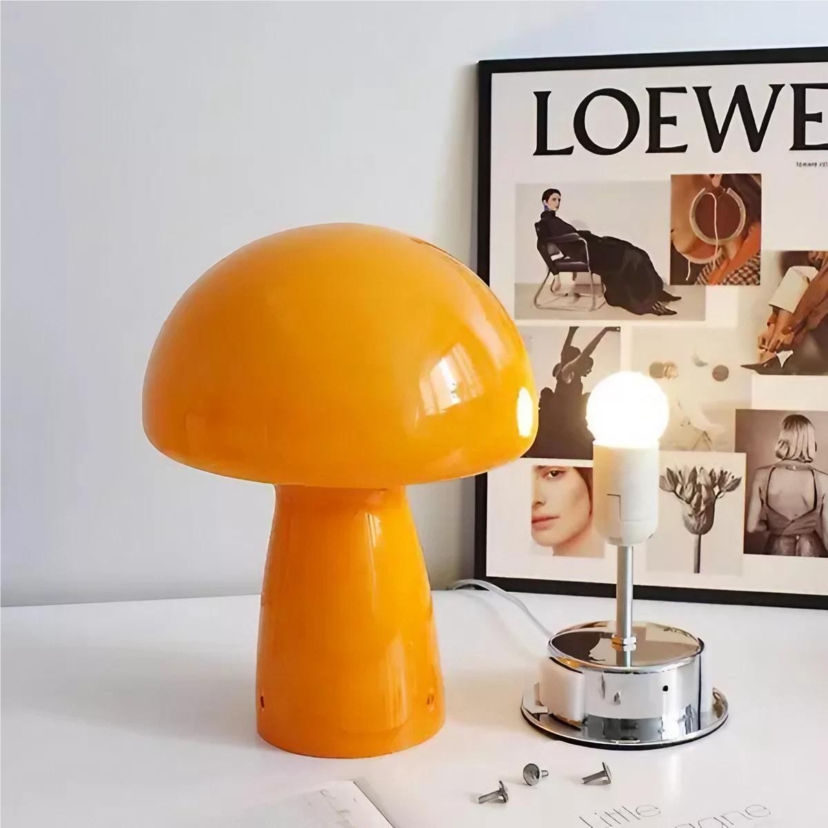 Modern Bauhaus Glass Mushroom Table Lamp K60