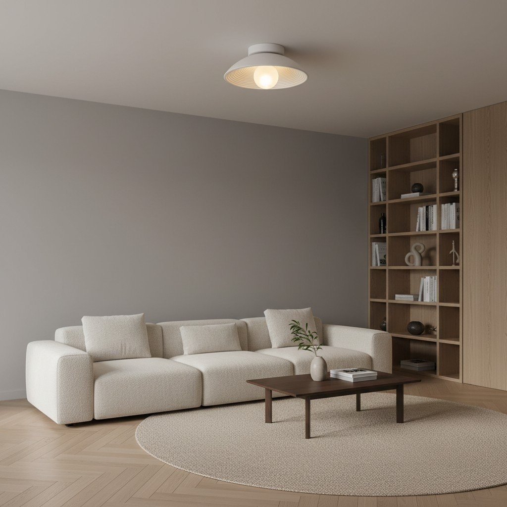 Ovalune Textured Ceiling Lamp - Contemporary Style Lighting for Living Spaces K2104