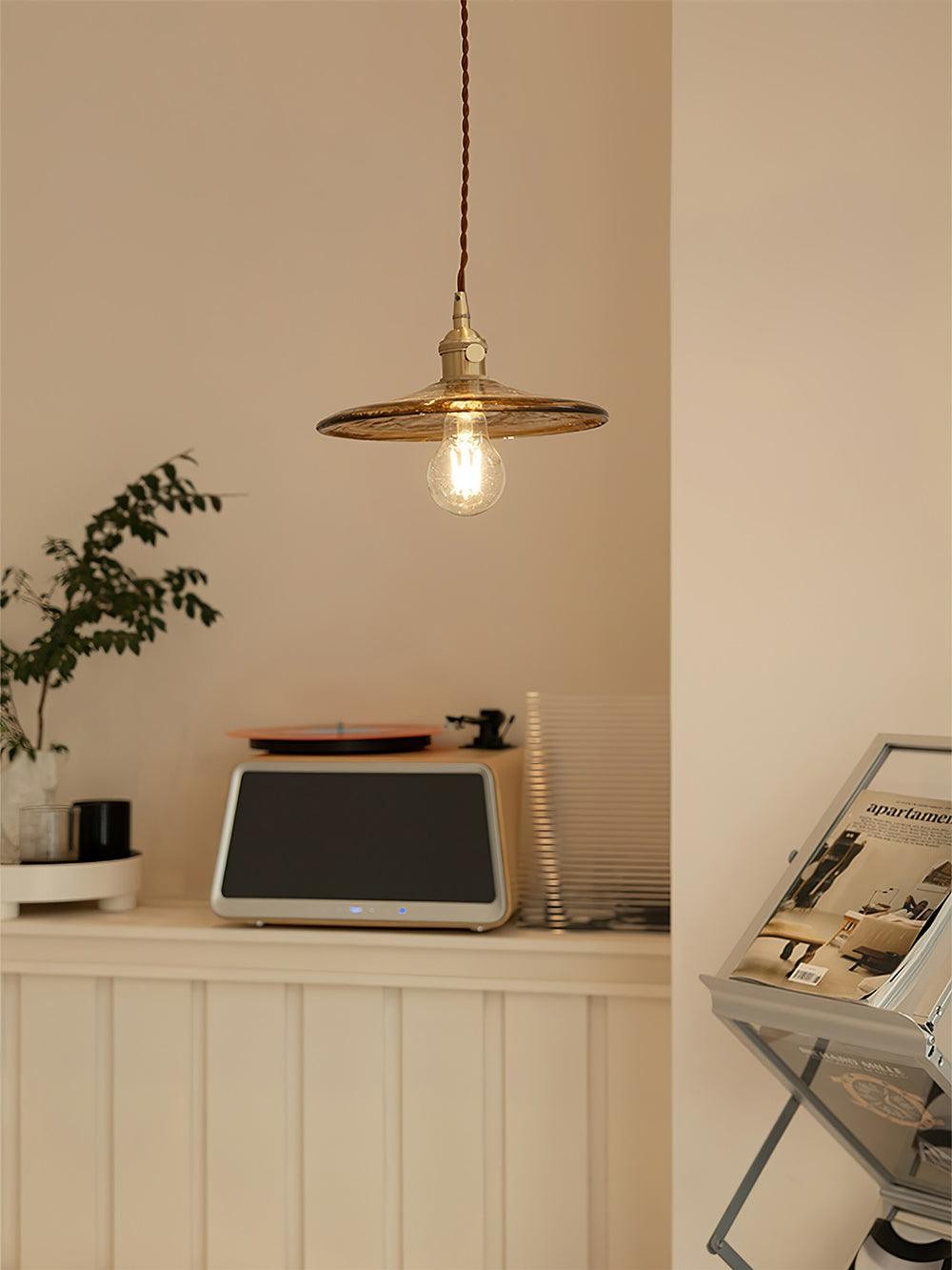 Brass Vintage Clear Glass Pendant Light K586